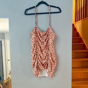 Garage Ditzy Floral Mini Sun Dress - Orange and White